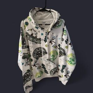 Vibrant Graphic Hoodie - White and Green